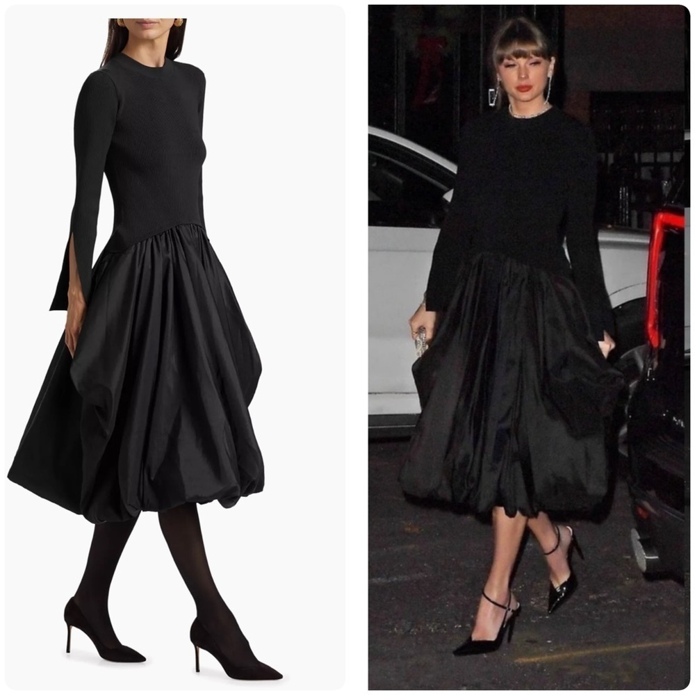 SIMKHAI Kenlie Satin And Jersey Dress